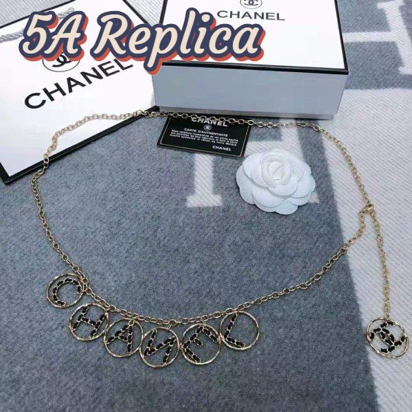 Replica Chanel Women Calfskin & Gold-Tone Metal Belt-Gold 3