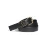 Replica Chanel Women Calfskin & Silver-Tone Metal & Strass Black Belt 15