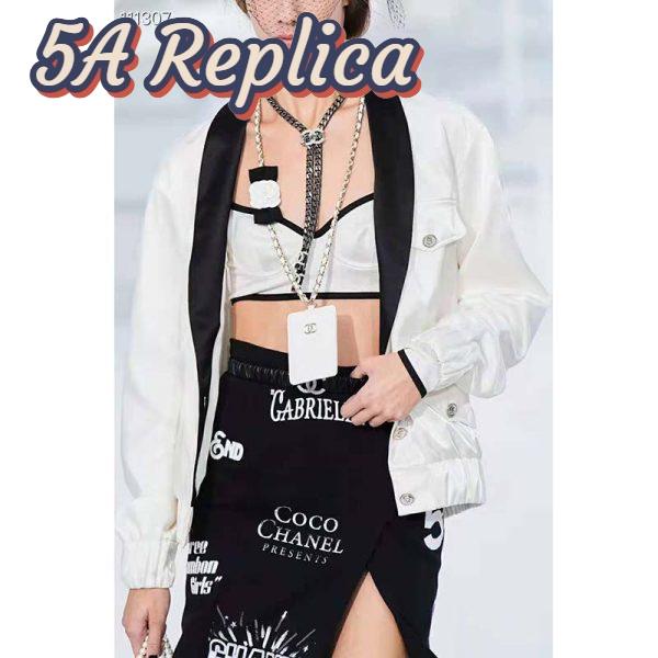 Replica Chanel Women Calfskin Gold-Tone Metal Glass Pearls & Strass Black Belt 10
