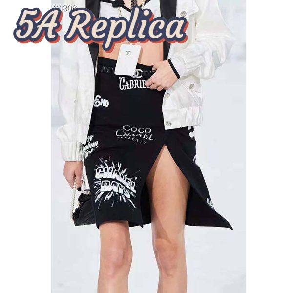 Replica Chanel Women Calfskin Gold-Tone Metal Glass Pearls & Strass Black Belt 16