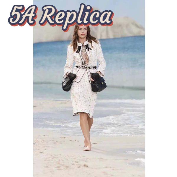 Replica Chanel Women Goatskin & Gold-Tone Metal Belt-Black 9