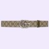 Replica Gucci GG Unisex Marmont Reversible Belt Beige Ebony Supreme Canvas 3.8 CM Width