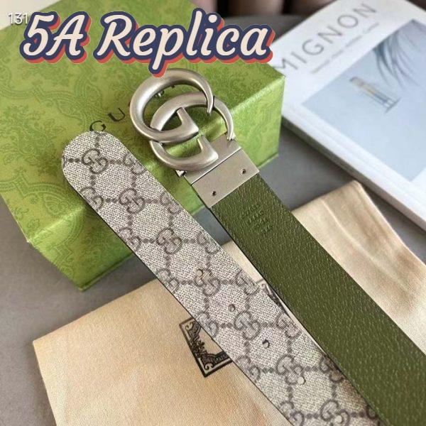 Replica Gucci GG Unisex Marmont Reversible Belt Beige Ebony Supreme Canvas 3.8 CM Width 6
