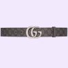 Replica Gucci GG Unisex Marmont Reversible Thin Belt Beige Ebony GG Supreme Canvas 12