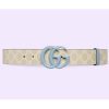 Replica Gucci GG Unisex Marmont Reversible Thin Belt Beige Ebony GG Supreme Canvas 11
