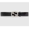 Replica Gucci GG Unisex Thin Belt with G Buckle Black Leather 3 Cm Width 13