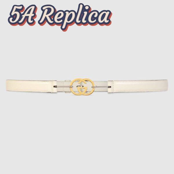 Replica Gucci GG Unisex Thin Belt with Interlocking G Buckle 2 cm Width