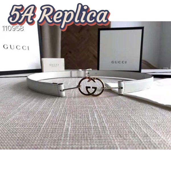 Replica Gucci GG Unisex Thin Belt with Interlocking G Buckle 2 cm Width 2