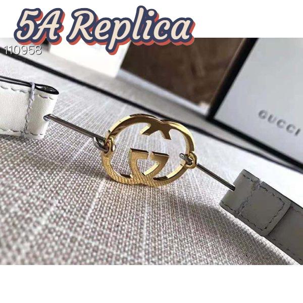 Replica Gucci GG Unisex Thin Belt with Interlocking G Buckle 2 cm Width 4
