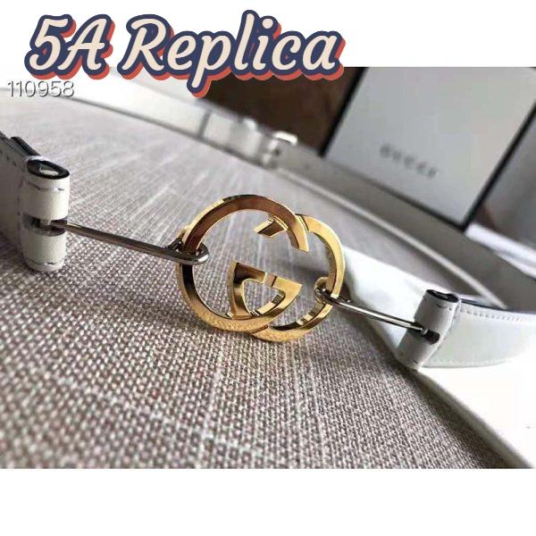Replica Gucci GG Unisex Thin Belt with Interlocking G Buckle 2 cm Width 5