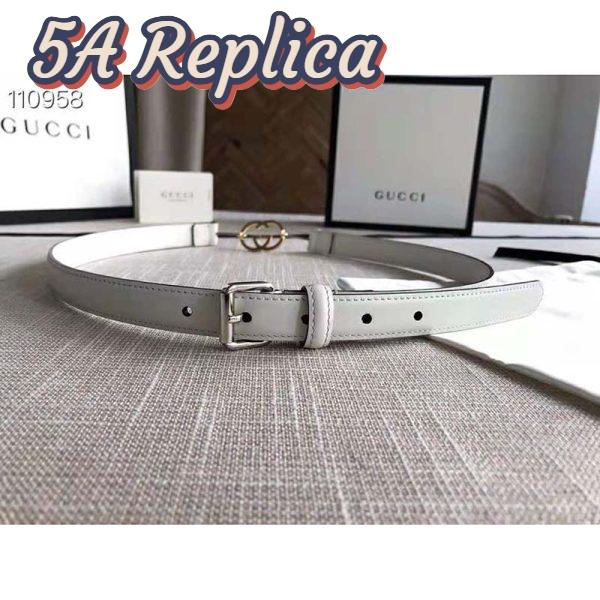 Replica Gucci GG Unisex Thin Belt with Interlocking G Buckle 2 cm Width 7
