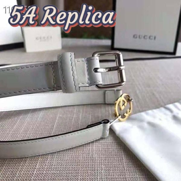 Replica Gucci GG Unisex Thin Belt with Interlocking G Buckle 2 cm Width 8