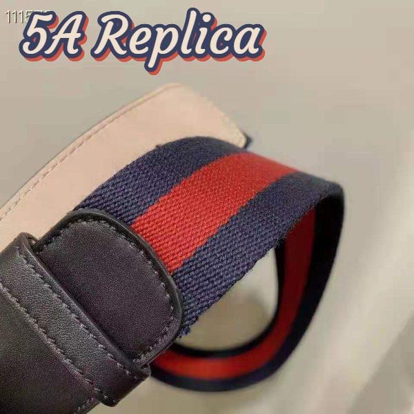 Replica Gucci GG Unisex Web Belt with G Buckle Interlocking G Blue 4 cm Width 8