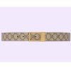 Replica Gucci Unisex Belt Rectangular Buckle Beige Ebony GG Supreme Canvas 3.6 CM Width
