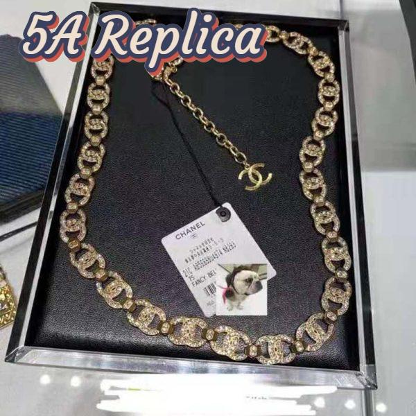 Replica Chanel Women Metal & Strass Gold & Crystal Belt 5