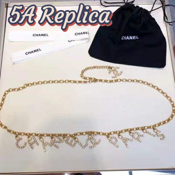 Replica Chanel Women Paris Metal & Strass Gold & Crystal Belt 4