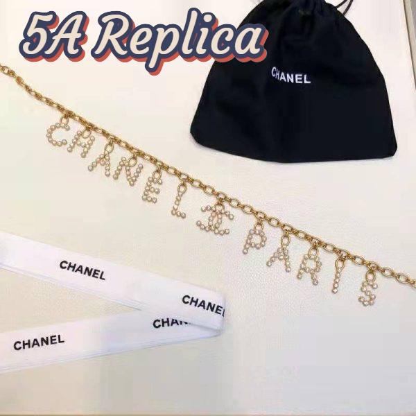 Replica Chanel Women Paris Metal & Strass Gold & Crystal Belt 6