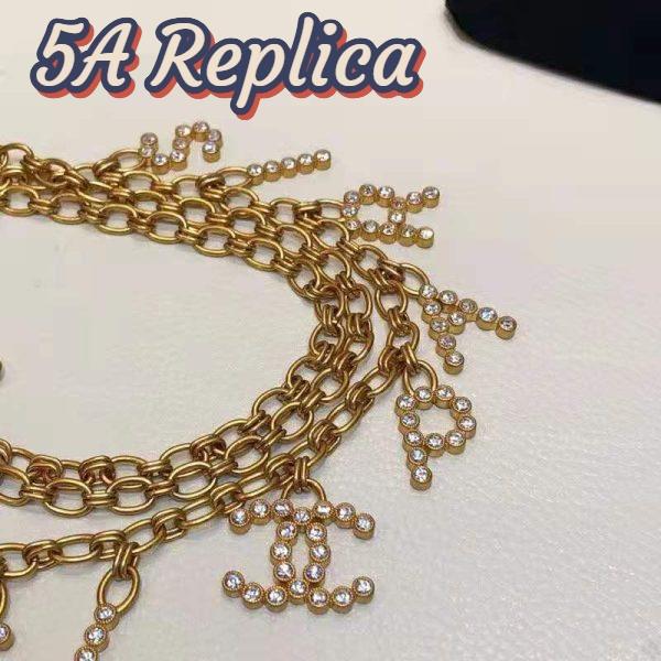 Replica Chanel Women Paris Metal & Strass Gold & Crystal Belt 8