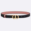 Replica Dior CD Unisex 30 Montaigne Reversible Belt Black Ethereal Pink Smooth Calfskin 20 MM Width