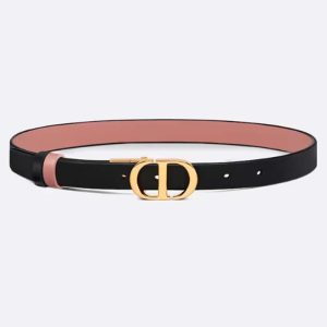 Replica Dior CD Unisex 30 Montaigne Reversible Belt Black Ethereal Pink Smooth Calfskin 20 MM Width 2