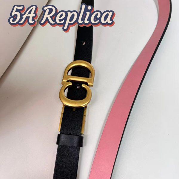 Replica Dior CD Unisex 30 Montaigne Reversible Belt Black Ethereal Pink Smooth Calfskin 20 MM Width 5
