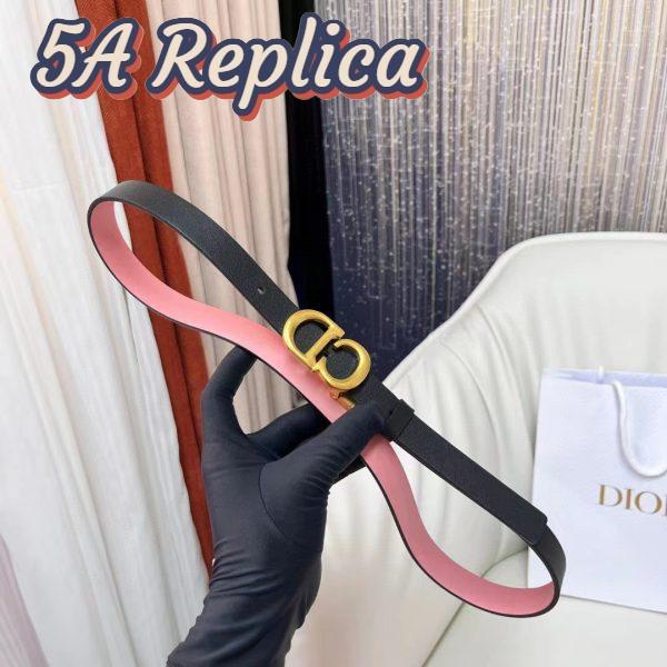 Replica Dior CD Unisex 30 Montaigne Reversible Belt Black Ethereal Pink Smooth Calfskin 20 MM Width 6