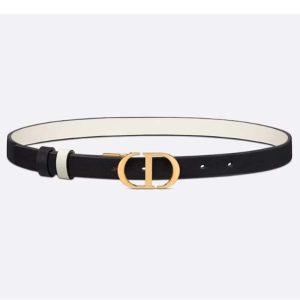 Replica Dior CD Unisex 30 Montaigne Reversible Belt Black Latte Smooth Calfskin 20 MM Width