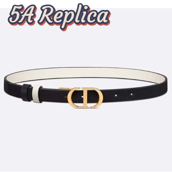 Replica Dior CD Unisex 30 Montaigne Reversible Belt Black Latte Smooth Calfskin 20 MM Width