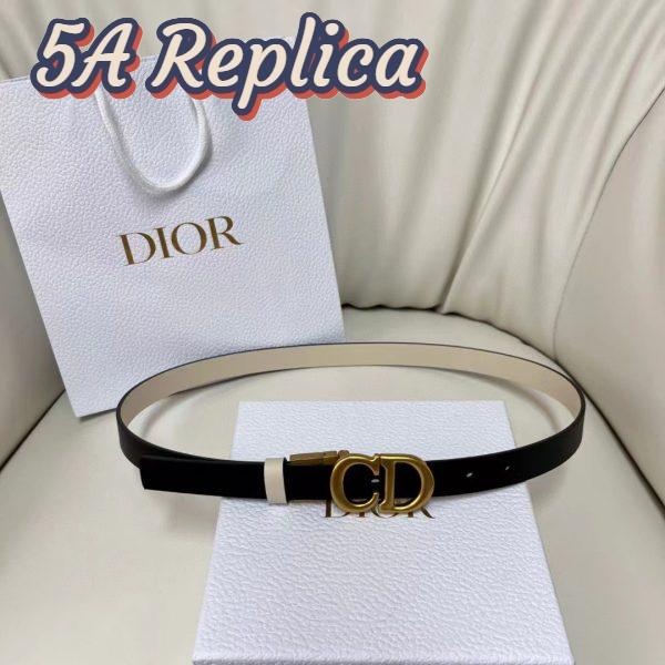 Replica Dior CD Unisex 30 Montaigne Reversible Belt Black Latte Smooth Calfskin 20 MM Width 3