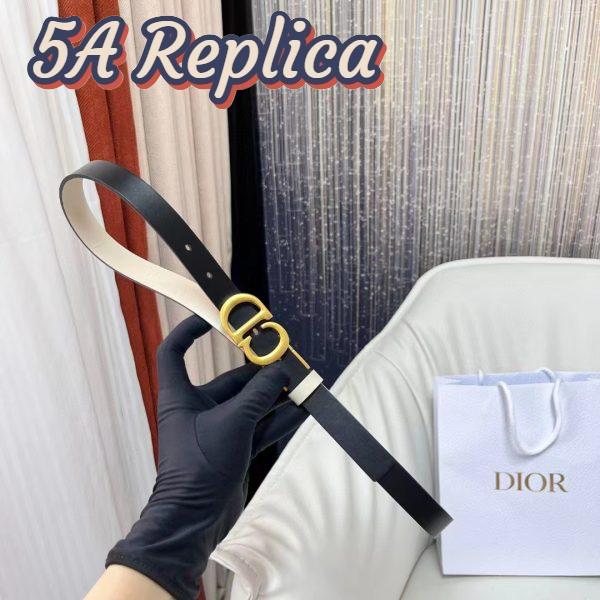 Replica Dior CD Unisex 30 Montaigne Reversible Belt Black Latte Smooth Calfskin 20 MM Width 6