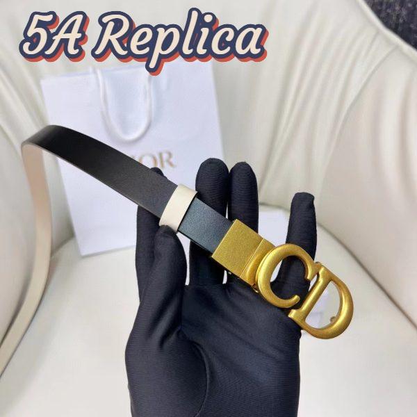 Replica Dior CD Unisex 30 Montaigne Reversible Belt Black Latte Smooth Calfskin 20 MM Width 7