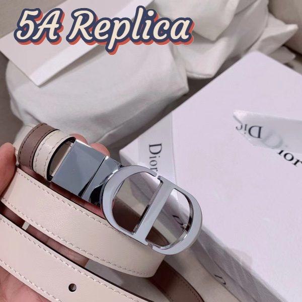 Replica Dior CD Women 30 Montaigne Reversible Belt Latte Beige Smooth Calfskin 5