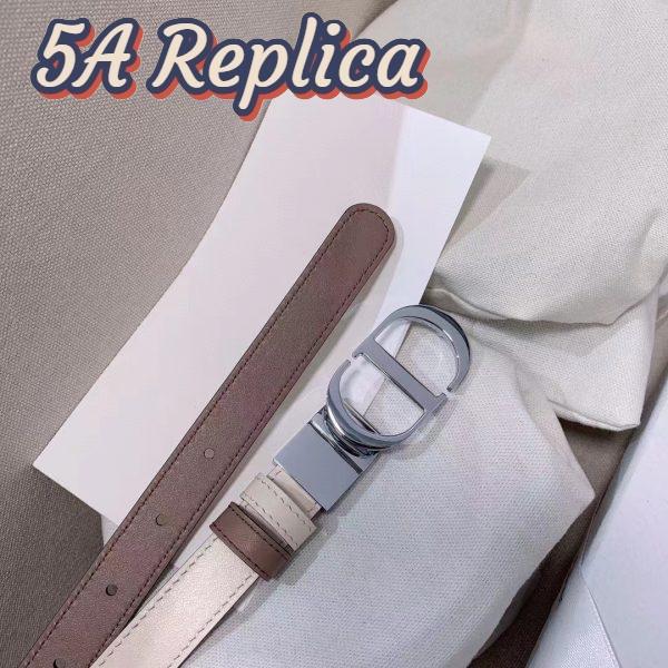 Replica Dior CD Women 30 Montaigne Reversible Belt Latte Beige Smooth Calfskin 8