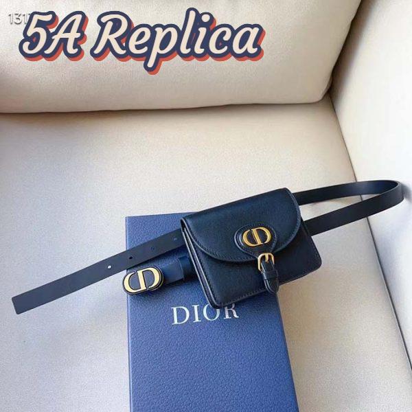 Replica Dior CD Women Dior Bobby Belt Removable Pouch Black Smooth Calfskin 20 MM Width 10