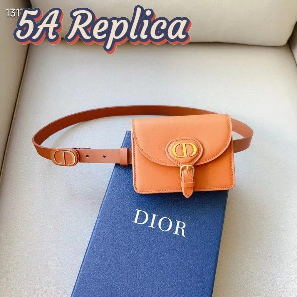 Replica Dior CD Women Dior Bobby Belt Removable Pouch Orange Smooth Calfskin 20 MM Width 5