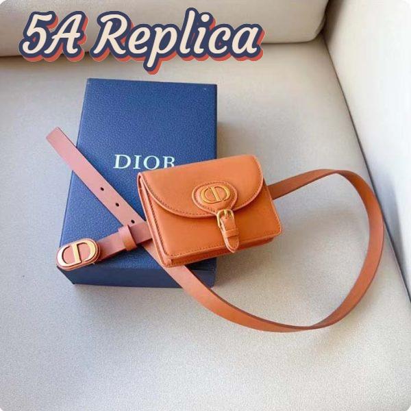 Replica Dior CD Women Dior Bobby Belt Removable Pouch Orange Smooth Calfskin 20 MM Width 7