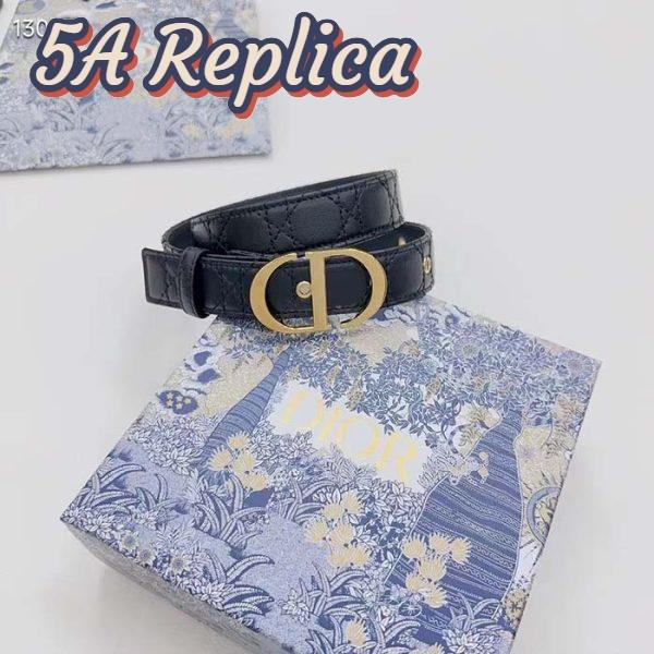 Replica Dior Unisex CD 30 Montaigne Belt Black Cannage Calfskin 3 CM Width 6