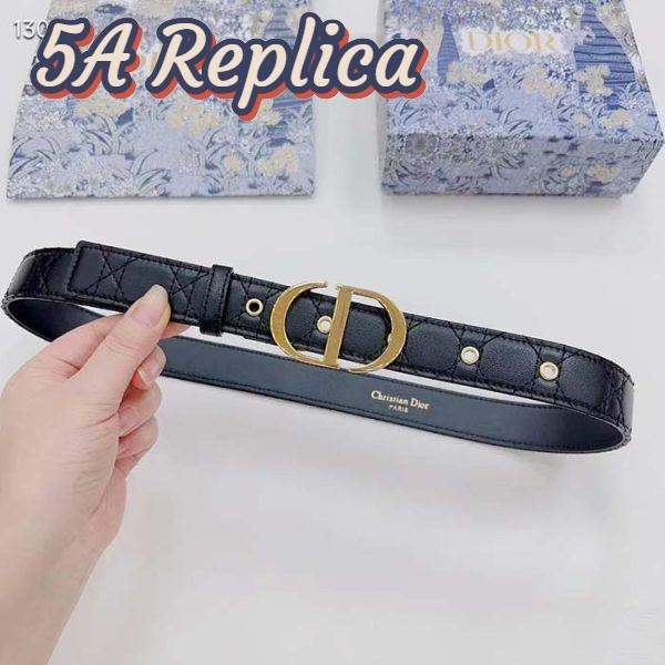 Replica Dior Unisex CD 30 Montaigne Belt Black Cannage Calfskin 3 CM Width 7