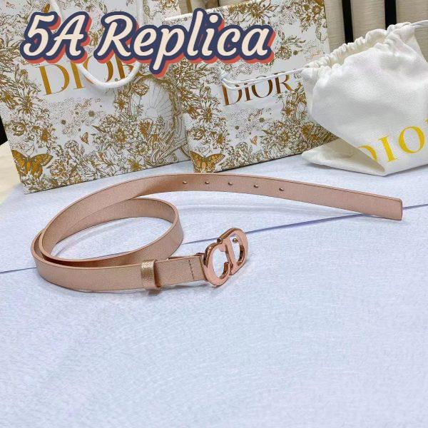 Replica Dior Unisex CD Dior Or Saddle Belt Metallic Pink Smooth Calfskin 20 MM 4