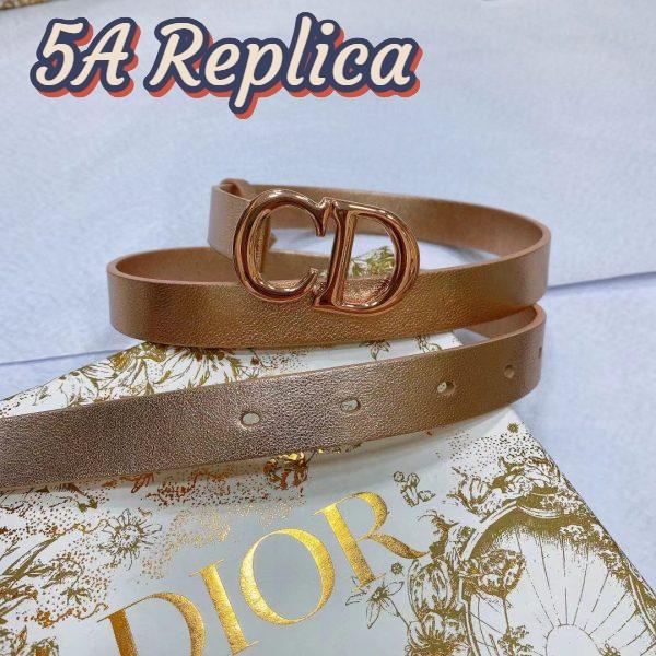 Replica Dior Unisex CD Dior Or Saddle Belt Metallic Pink Smooth Calfskin 20 MM 5