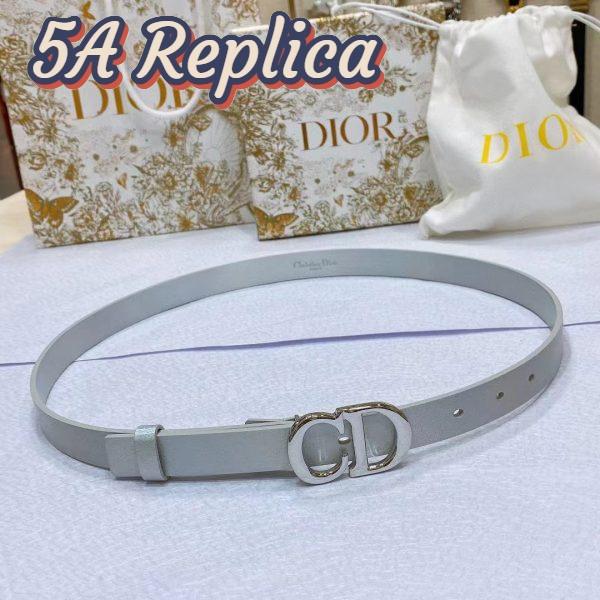 Replica Dior Unisex CD Dior Or Saddle Belt Metallic Silver-Tone Smooth Calfskin 20 MM 3
