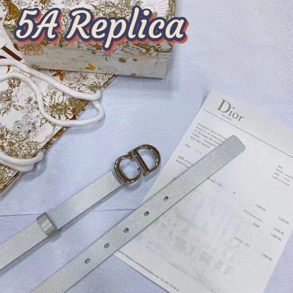 Replica Dior Unisex CD Dior Or Saddle Belt Metallic Silver-Tone Smooth Calfskin 20 MM 4
