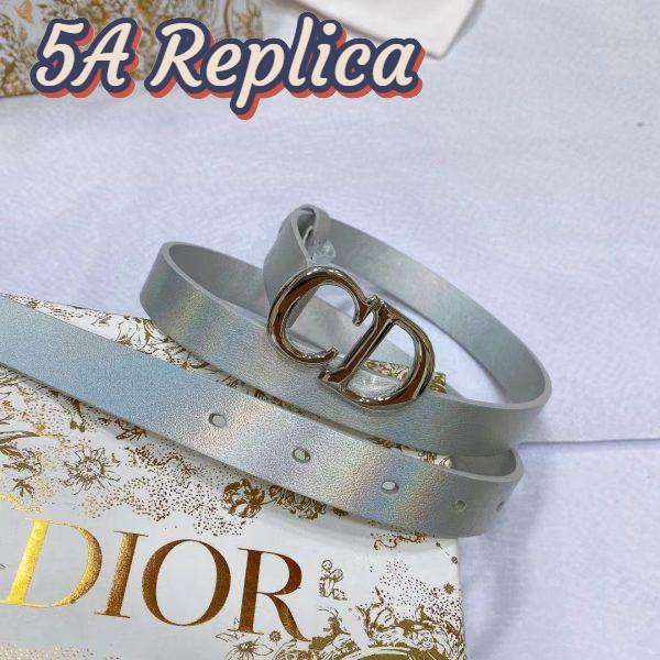 Replica Dior Unisex CD Dior Or Saddle Belt Metallic Silver-Tone Smooth Calfskin 20 MM 5