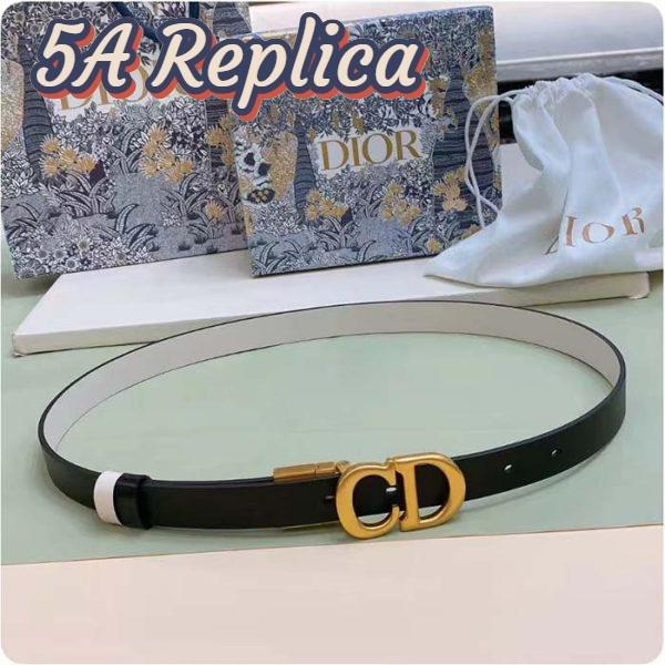 Replica Dior Unisex CD Reversible Saddle Belt Golden Saddle Black Latte Smooth Calfskin 3