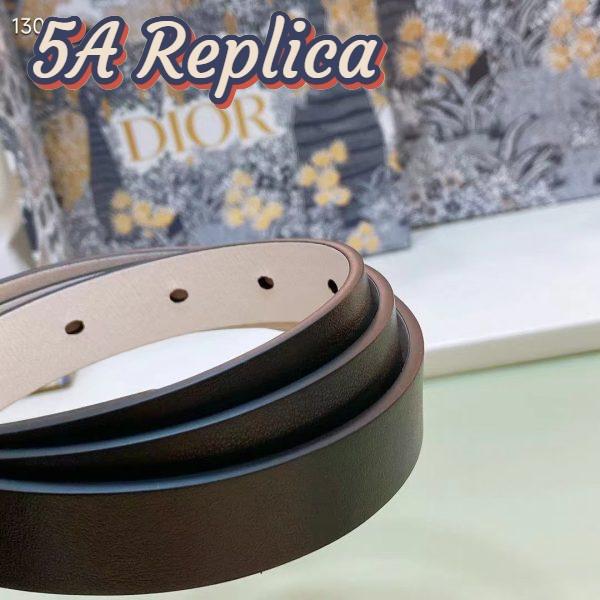 Replica Dior Unisex CD Reversible Saddle Belt Golden Saddle Black Latte Smooth Calfskin 7