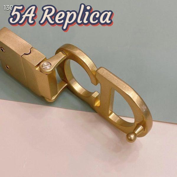 Replica Dior Unisex CD Reversible Saddle Belt Golden Saddle Black Latte Smooth Calfskin 11