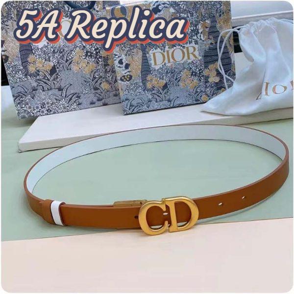 Replica Dior Unisex CD Reversible Saddle Belt Golden Saddle Caramel Beige Smooth Calfskin 4