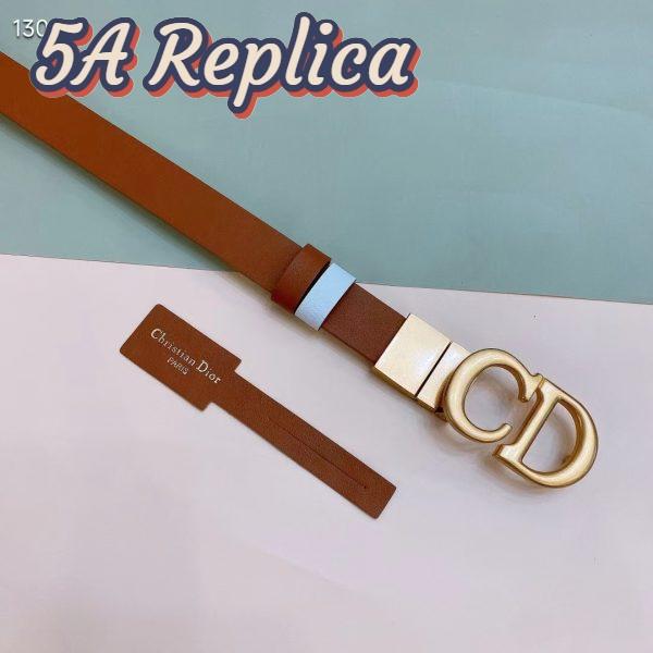Replica Dior Unisex CD Reversible Saddle Belt Golden Saddle Caramel Beige Smooth Calfskin 5