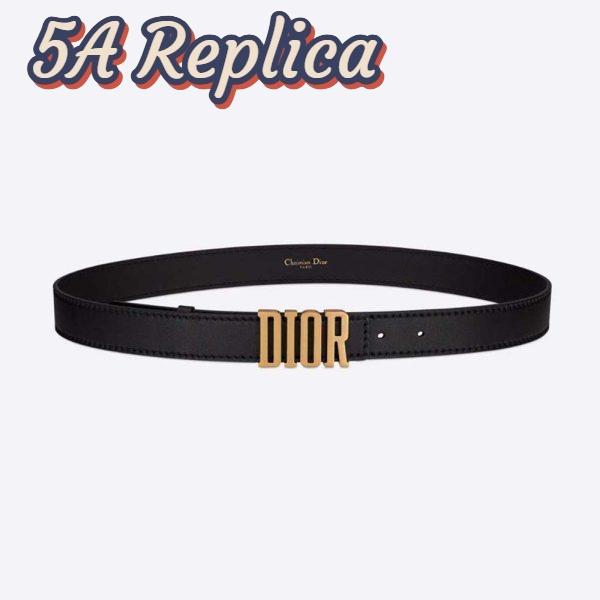 Replica Dior Women D-Fence Belt Black Smooth Calfskin 30 MM 2