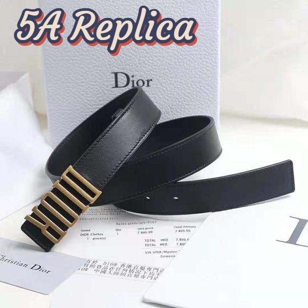 Replica Dior Women D-Fence Belt Black Smooth Calfskin 30 MM 4